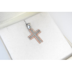 Λευκόχρυσος γυναικείος σταυρός 14 Καρατίων