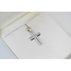 Λευκόχρυσος γυναικείος σταυρός 14 Καρατίων