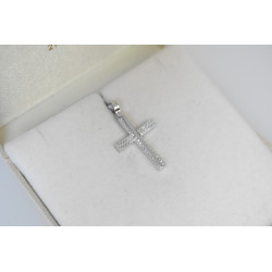 Λευκόχρυσος γυναικείος σταυρός 14 Καρατίων