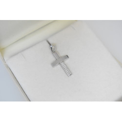 Λευκόχρυσος γυναικείος σταυρός 14 Καρατίων