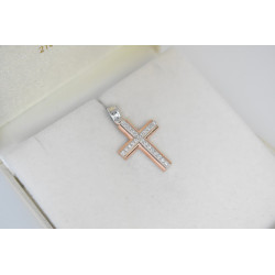 Λευκόχρυσος γυναικείος σταυρός 14 Καρατίων