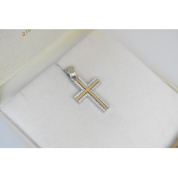 Λευκόχρυσος γυναικείος σταυρός 14 Καρατίων