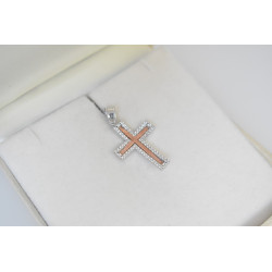 Λευκόχρυσος γυναικείος σταυρός 14 Καρατίων
