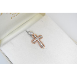 Λευκόχρυσος γυναικείος σταυρός 14 Καρατίων