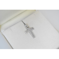 Λευκόχρυσος γυναικείος σταυρός 14 Καρατίων