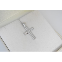 Λευκόχρυσος γυναικείος σταυρός 14 Καρατίων