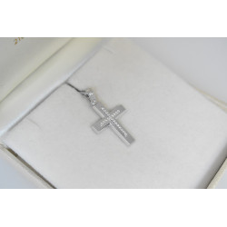 Λευκόχρυσος γυναικείος σταυρός 14 Καρατίων
