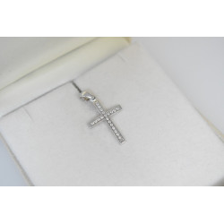Λευκόχρυσος γυναικείος σταυρός 14 Καρατίων
