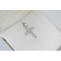 Λευκόχρυσος γυναικείος σταυρός 14 Καρατίων