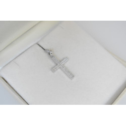 Λευκόχρυσος γυναικείος σταυρός 14 Καρατίων