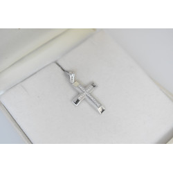 Λευκόχρυσος γυναικείος σταυρός 14 Καρατίων