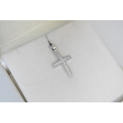 Λευκόχρυσος γυναικείος σταυρός 14 Καρατίων