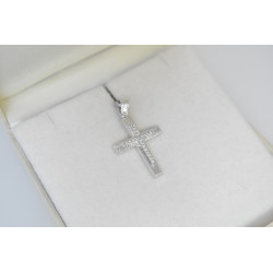 Λευκόχρυσος γυναικείος σταυρός 14 Καρατίων