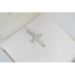 Λευκόχρυσος γυναικείος σταυρός 14 Καρατίων