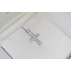 Λευκόχρυσος γυναικείος σταυρός 14 Καρατίων