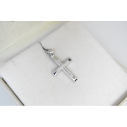 Λευκόχρυσος γυναικείος σταυρός 14 Καρατίων