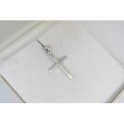 Λευκόχρυσος γυναικείος σταυρός 14 Καρατίων