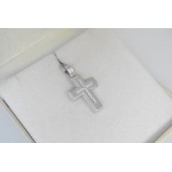 Λευκόχρυσος γυναικείος σταυρός 14 Καρατίων
