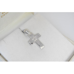 Λευκόχρυσος γυναικείος σταυρός 14 Καρατίων