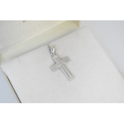 Λευκόχρυσος γυναικείος σταυρός 14 Καρατίων