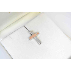 Λευκόχρυσος γυναικείος σταυρός 14 Καρατίων