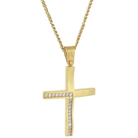 Χρυσός γυναικείος σταυρός 14 Καρατίων