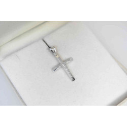 Λευκόχρυσος αντρικός σταυρός 14 Καρατίων