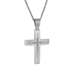 Λευκόχρυσος γυναικείος σταυρός με αλυσίδα 14 Καρατίων