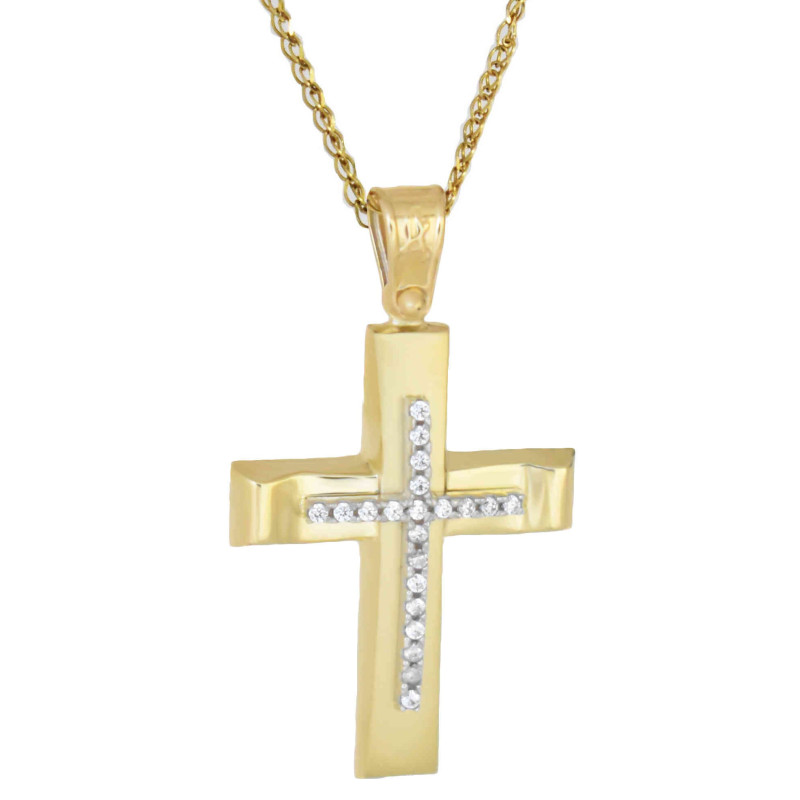 Χρυσός γυναικείος σταυρός 14 Καρατίων