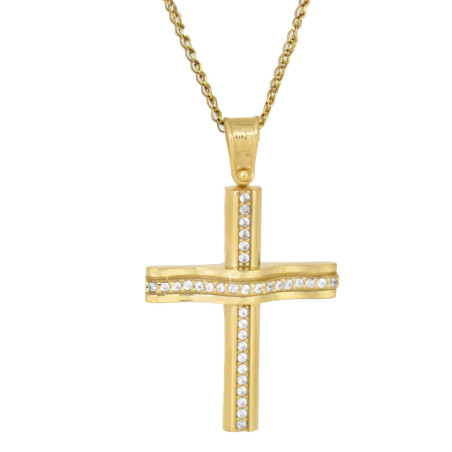 Χρυσός γυναικείος σταυρός 14 Καρατίων