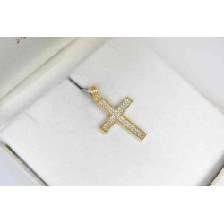 Χρυσός γυναικείος σταυρός με αλυσίδα 14 Καρατίων