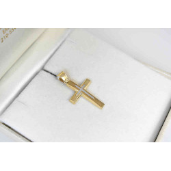 Χρυσός Ανδρικός σταυρός με αλυσίδα 14 Καρατίων