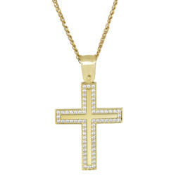 Χρυσός γυναικείος σταυρός 14 Καρατίων