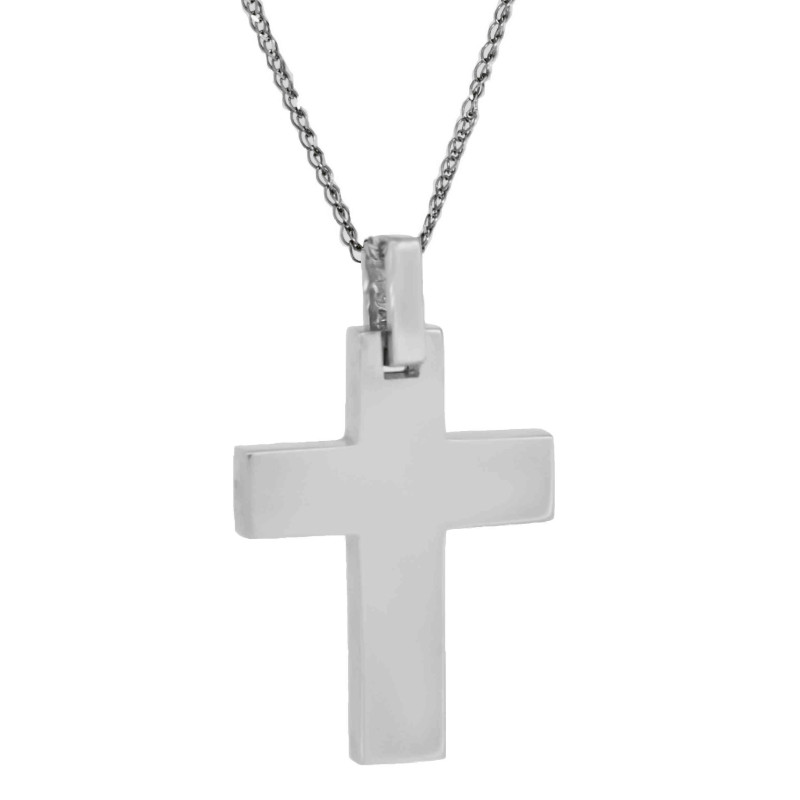 Λευκόχρυσος αντρικός σταυρός 14 Καρατίων