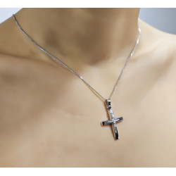 Λευκόχρυσος αντρικός σταυρός 14 Καρατίων