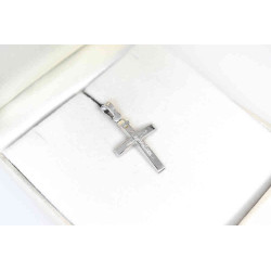 Λευκόχρυσος αντρικός σταυρός 14 Καρατίων