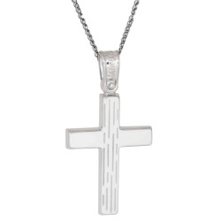 Λευκόχρυσος αντρικός σταυρός 14 Καρατίων
