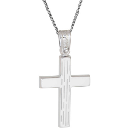 Λευκόχρυσος αντρικός σταυρός 14 Καρατίων
