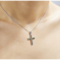 Λευκόχρυσος αντρικός σταυρός 14 Καρατίων