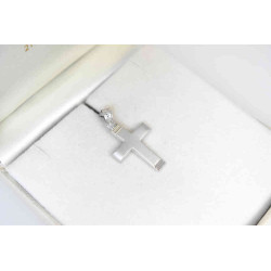 Λευκόχρυσος ανδρικός σταυρός 14 Καρατίων