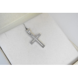 Λευκόχρυσος γυναικείος σταυρός 14 Καρατίων