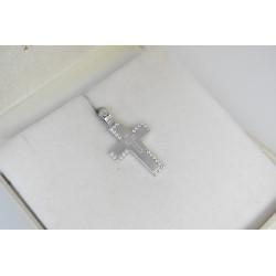 Λευκόχρυσος γυναικείος σταυρός 14 Καρατίων