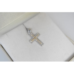 Λευκόχρυσος γυναικείος σταυρός 14 Καρατίων