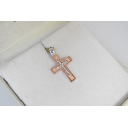 Λευκόχρυσος γυναικείος σταυρός 14 Καρατίων