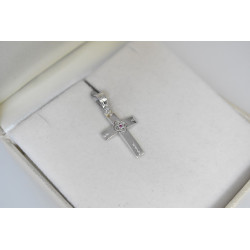 Λευκόχρυσος γυναικείος σταυρός 14 Καρατίων