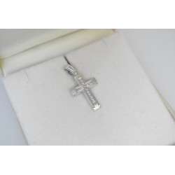 Λευκόχρυσος γυναικείος σταυρός 14 Καρατίων