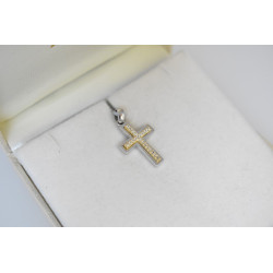 Λευκόχρυσος γυναικείος σταυρός 14 Καρατίων