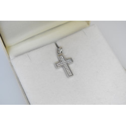 Λευκόχρυσος γυναικείος σταυρός 14 Καρατίων