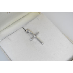Λευκόχρυσος γυναικείος σταυρός 14 Καρατίων