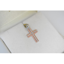 Λευκόχρυσος γυναικείος σταυρός 14 Καρατίων